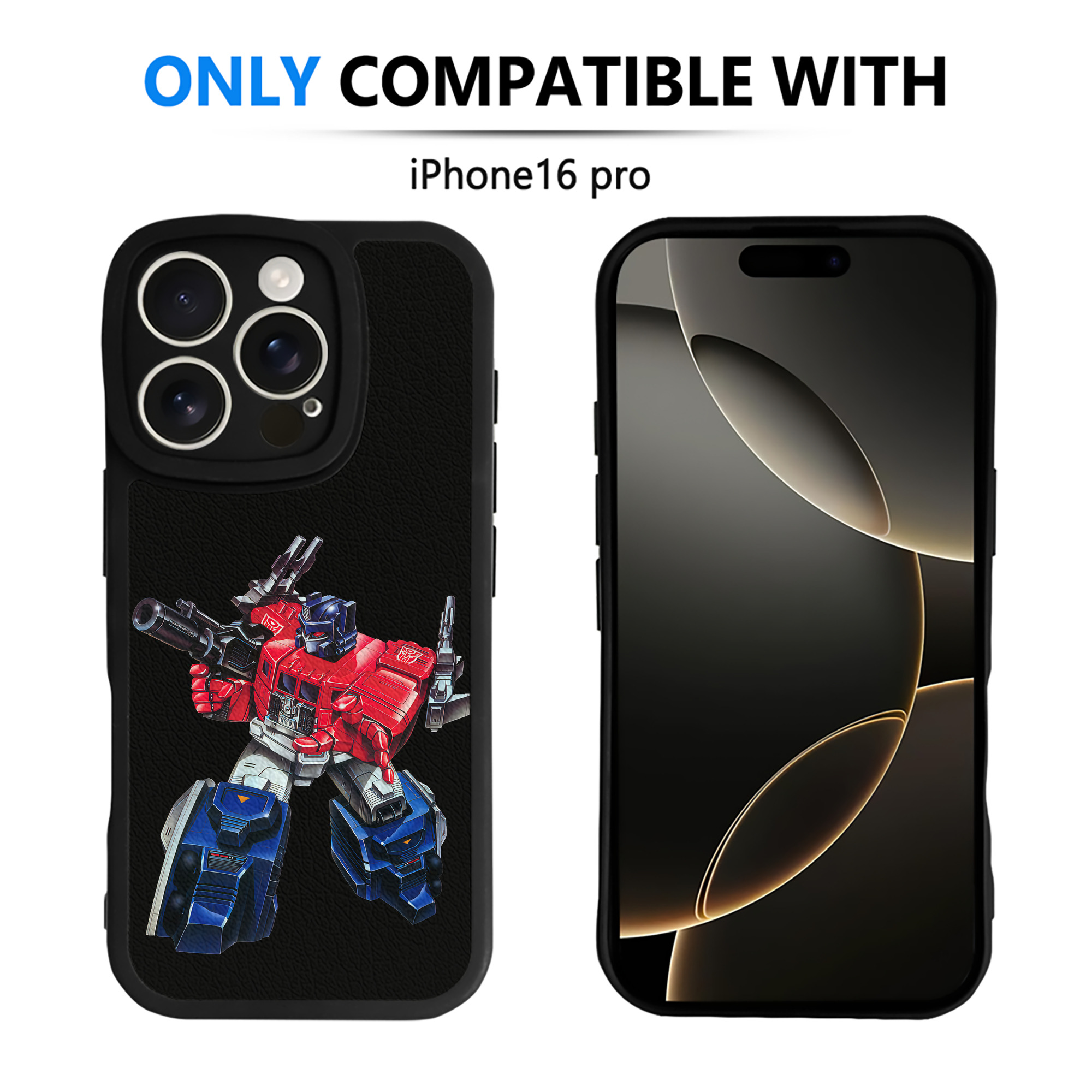 （画像用） Transformers トランスフォーマー 【iPhone 16シリーズ対応】シリコンスマホケース（レザー調） 材質：シリコン